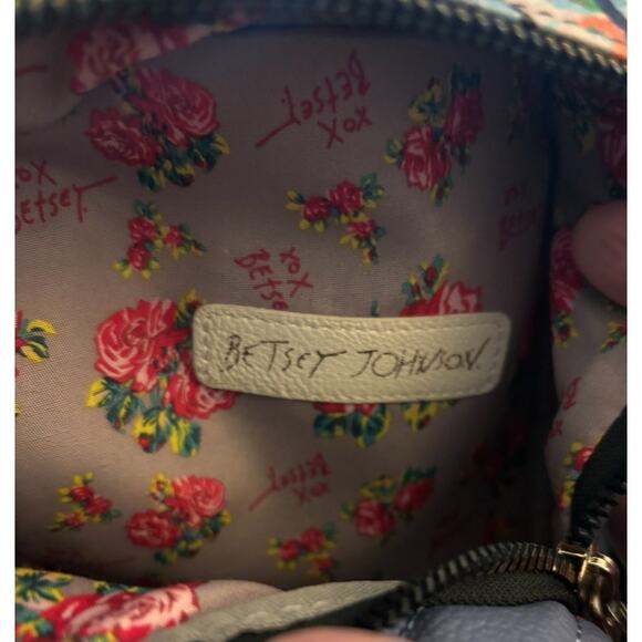 Betsey Johnson Mini Backpack Purse Puppy Dog with Butterfly Blue and Pink - Picture 3 of 3